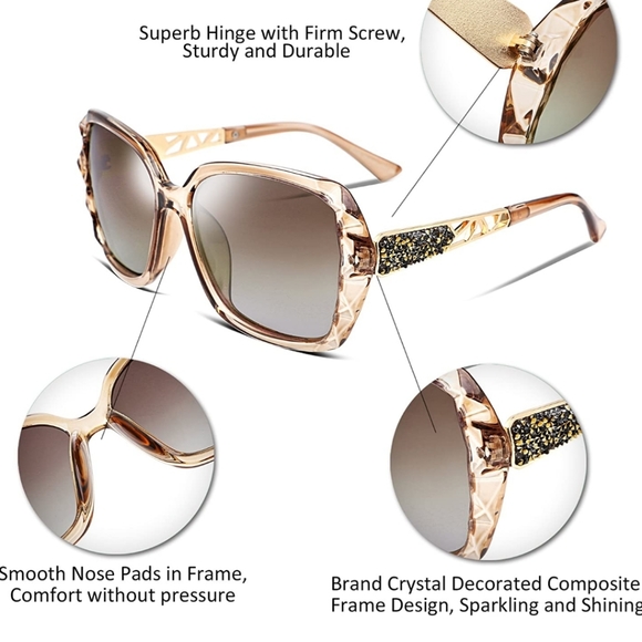 Women sunglasses square glasses polarized shiny - Picture 8 of 14